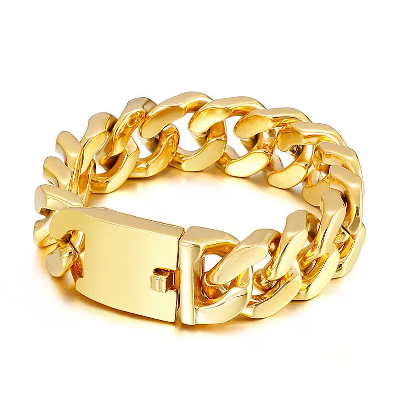 Heavy Metal Buckle Stainless Steel Bracelet