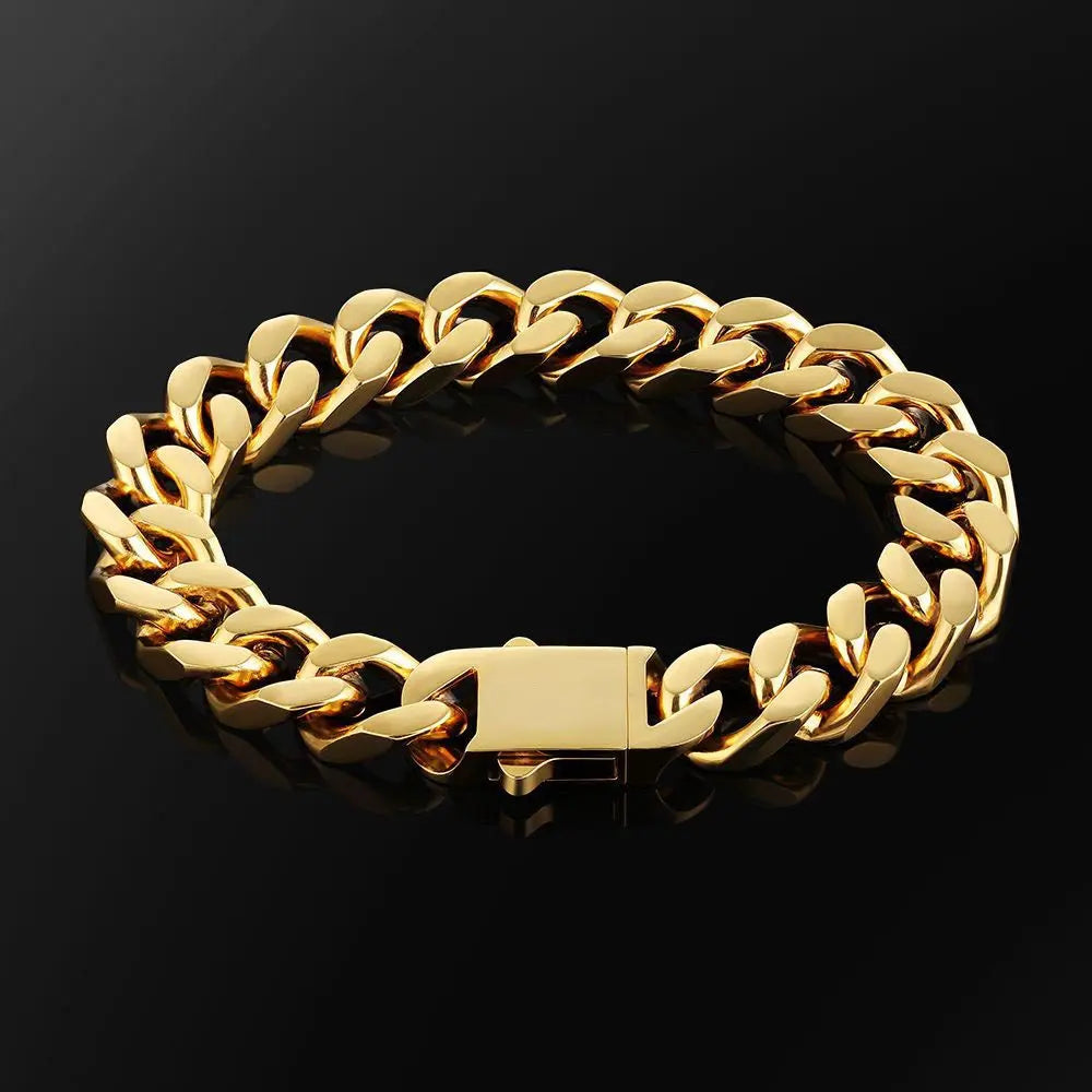 Heavy Miami Chain Shiny Stainless Steel Bracelet