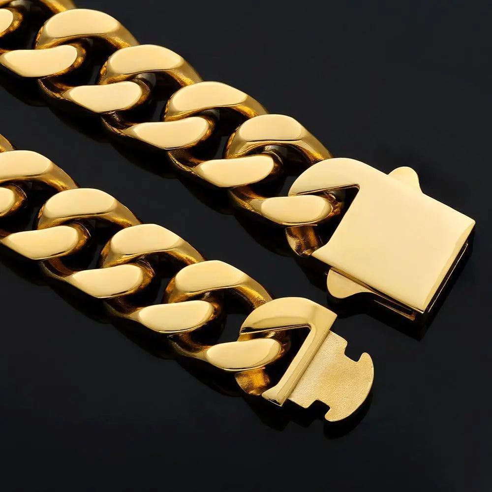 Heavy Miami Chain Shiny Stainless Steel Bracelet