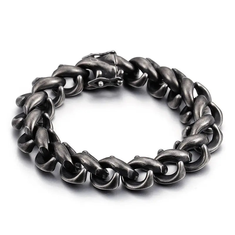 Heavy Spine Style Stainless Steel Bracelet