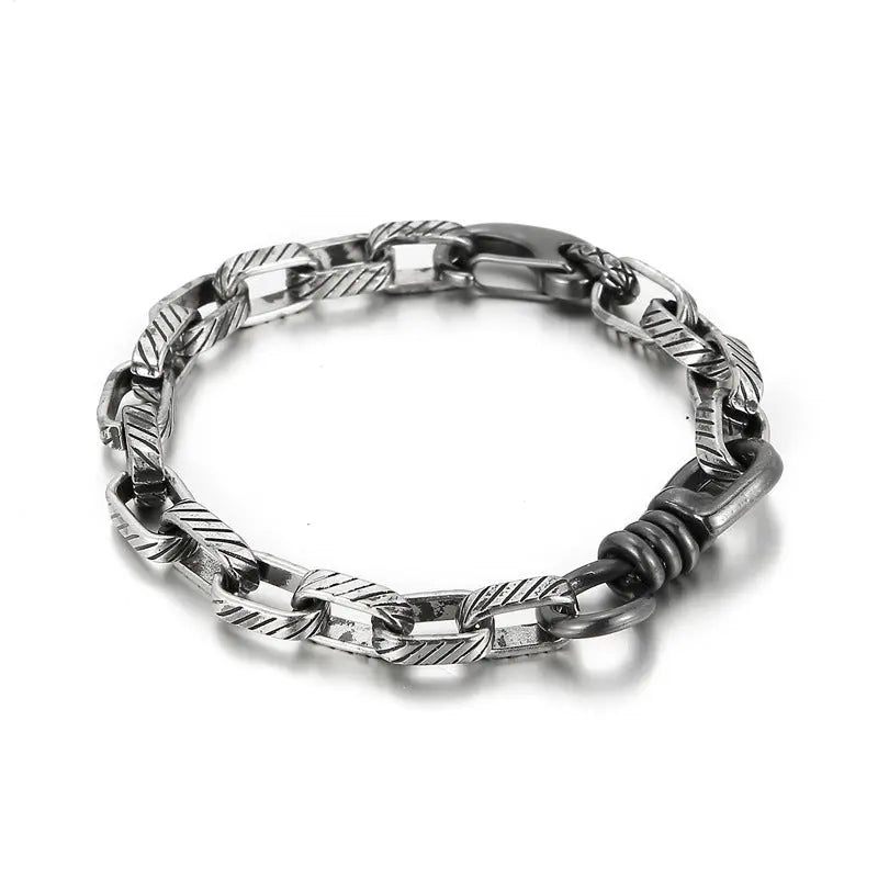 Hip Hop Key Chain Style Stainless Steel Bracelet