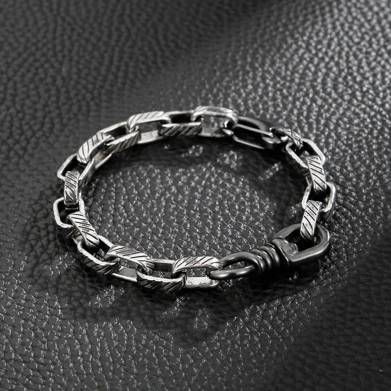 Hip Hop Key Chain Style Stainless Steel Bracelet