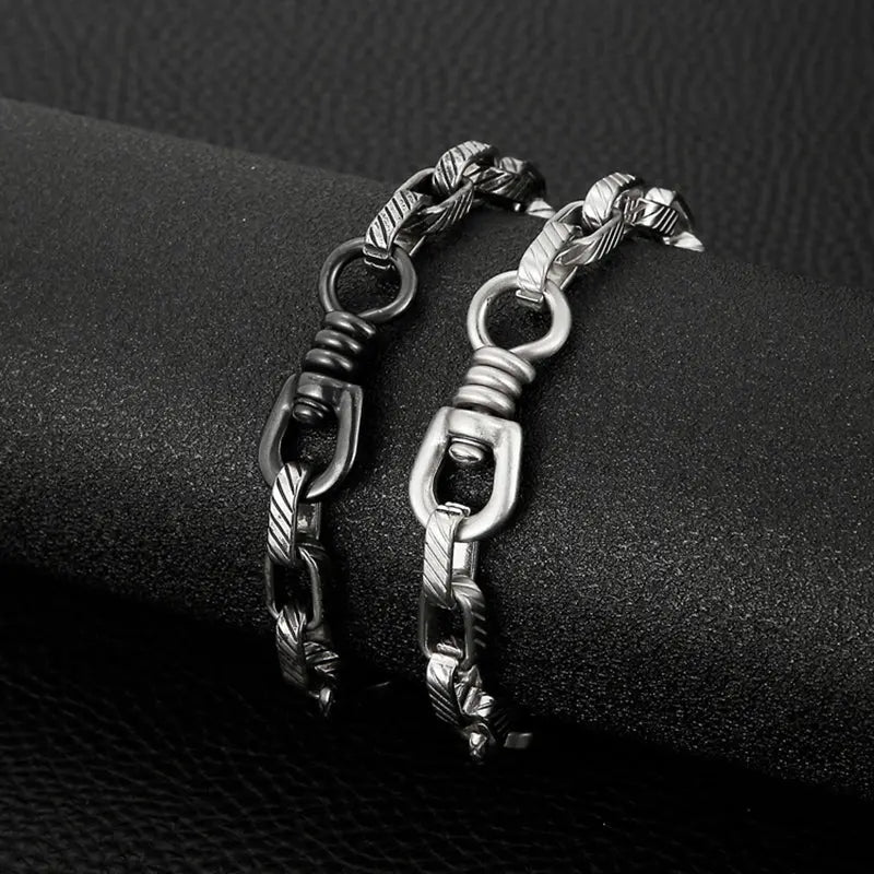 Hip Hop Key Chain Style Stainless Steel Bracelet