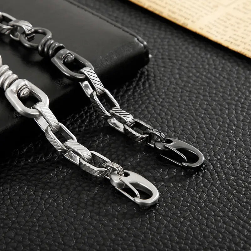 Hip Hop Key Chain Style Stainless Steel Bracelet