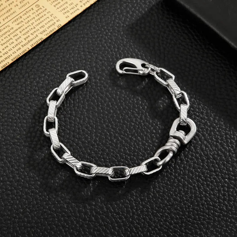 Hip Hop Key Chain Style Stainless Steel Bracelet