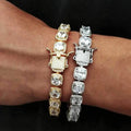 Hip Hop Square Zirconia Inlaid Chain-Gold