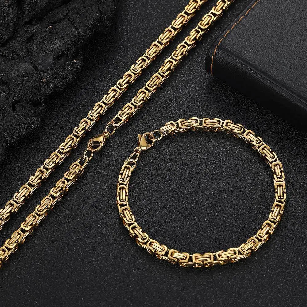 Hip Hop Stainless Steel Imperial Chain-Gold