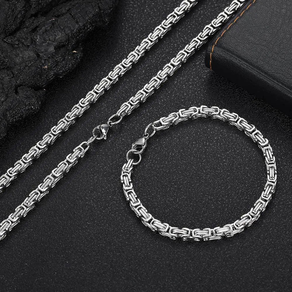 Hip Hop Stainless Steel Imperial Chain-Silver