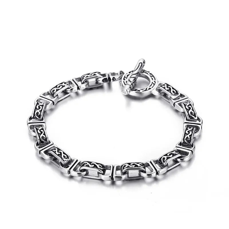 Hip Hop Toggle Clasp Stainless Steel Bracelet