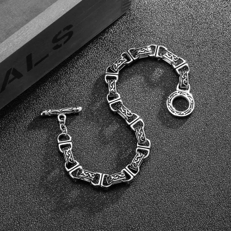 Hip Hop Toggle Clasp Stainless Steel Bracelet