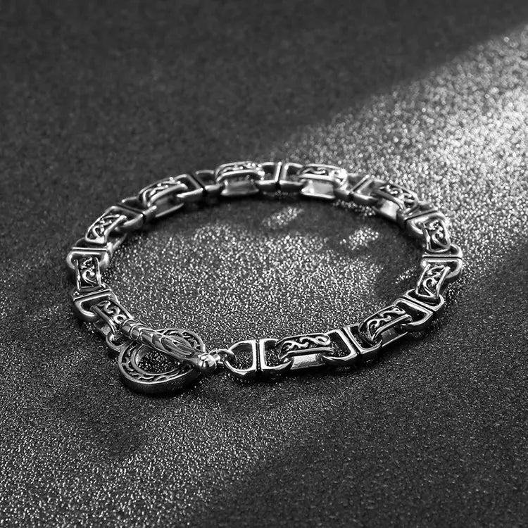 Hip Hop Toggle Clasp Stainless Steel Bracelet