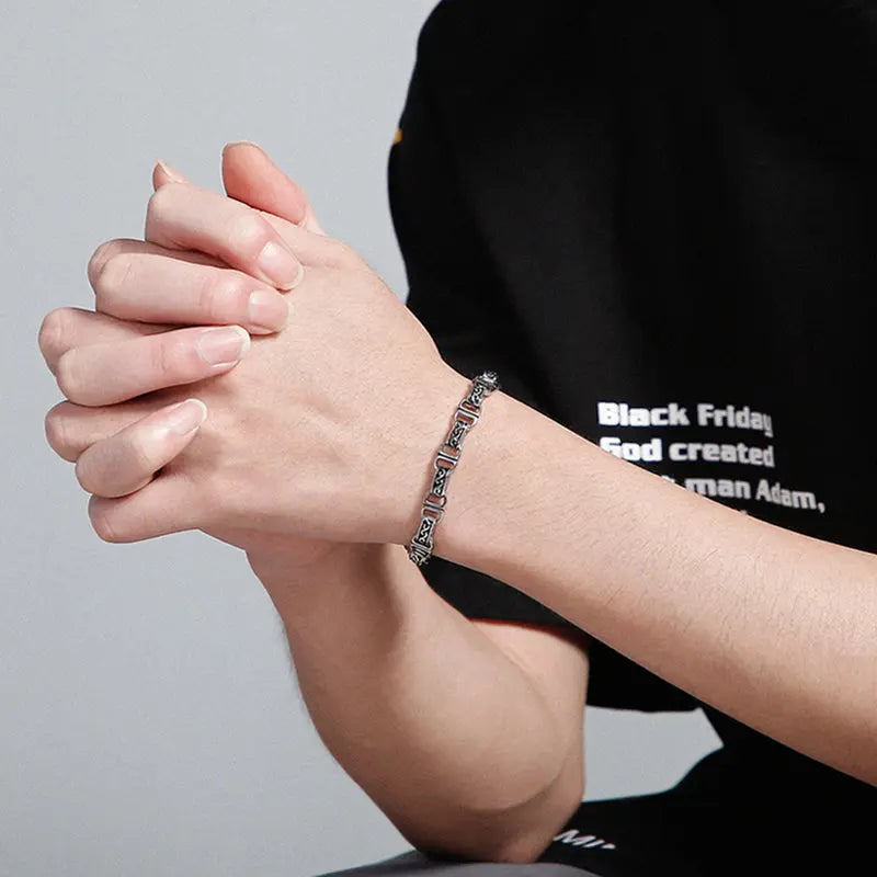 Hip Hop Toggle Clasp Stainless Steel Bracelet