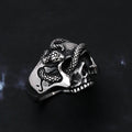 Hip Hop Unique Skull Snake Stainless Steel  Ring