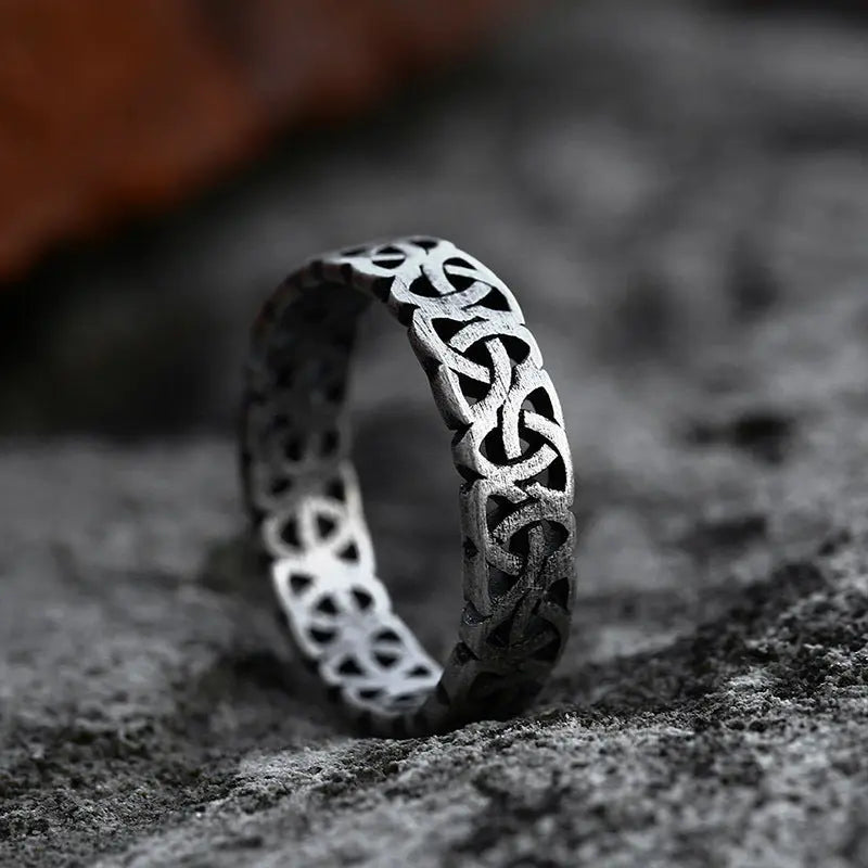Hollow Celtic Knot Stainless Steel Ring