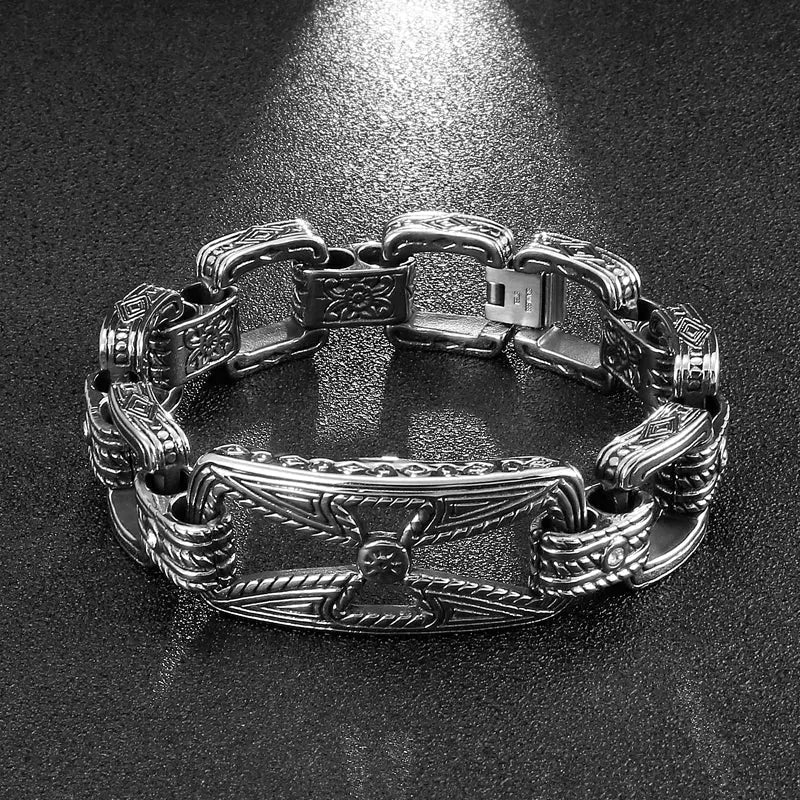 Hollow Cross Stainless Steel Bracelet