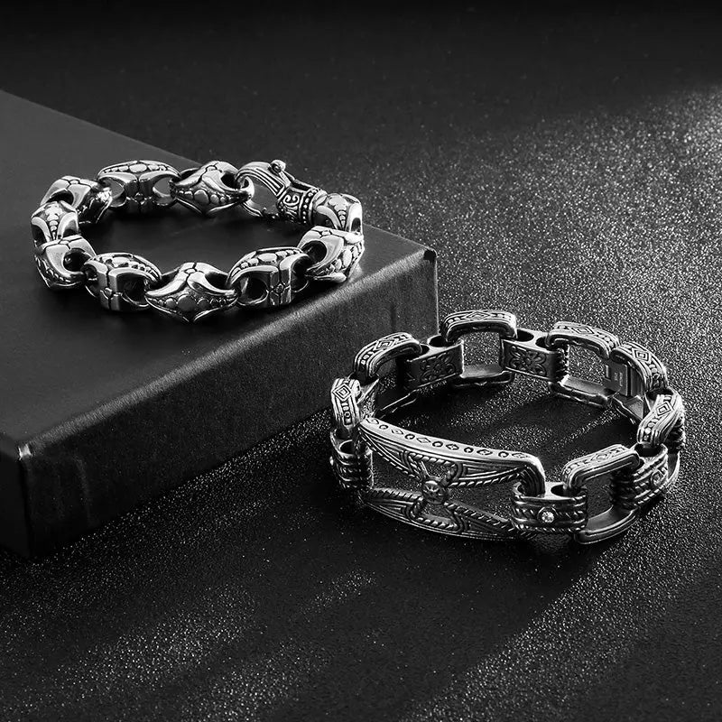 Hollow Cross Stainless Steel Bracelet