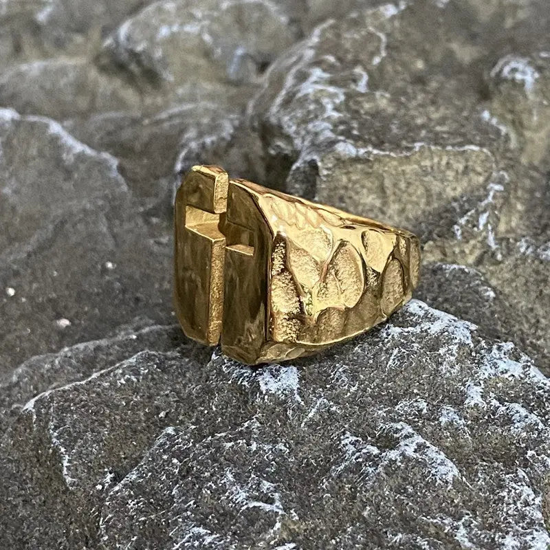 Hollow Cross Stainless Steel Ring