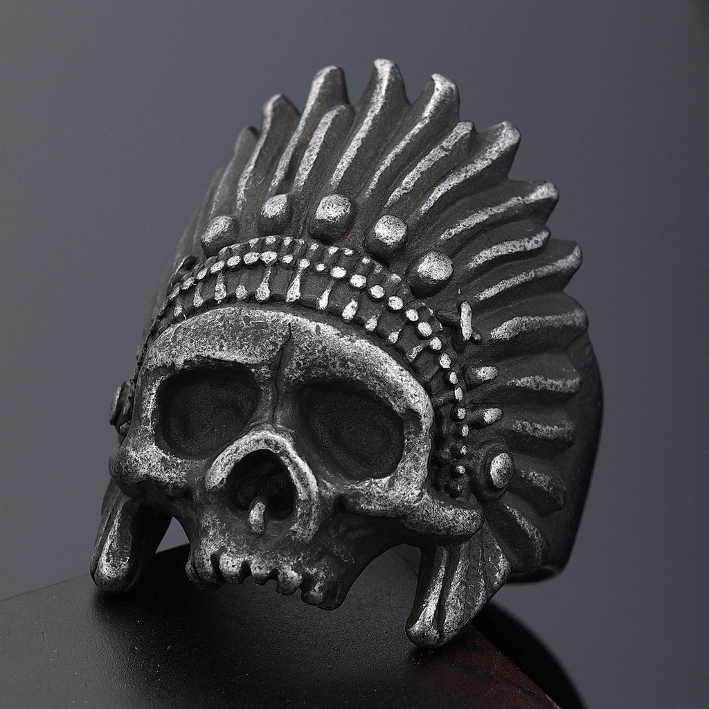 Indian Skull Stainless Steel Ring