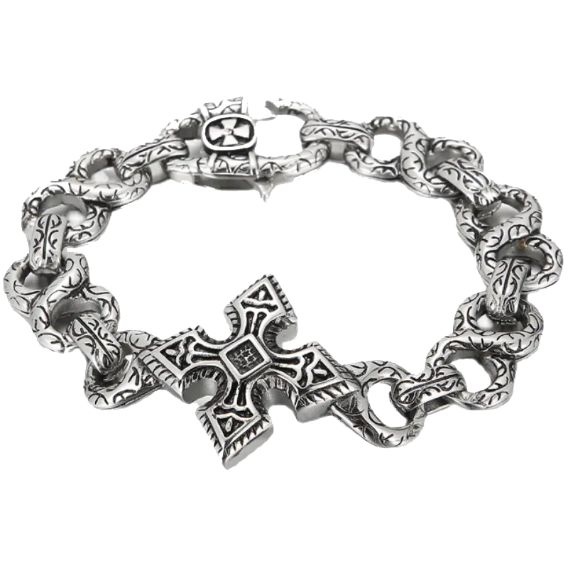 Infinity Chain Cross Stainless Steel Bracelet