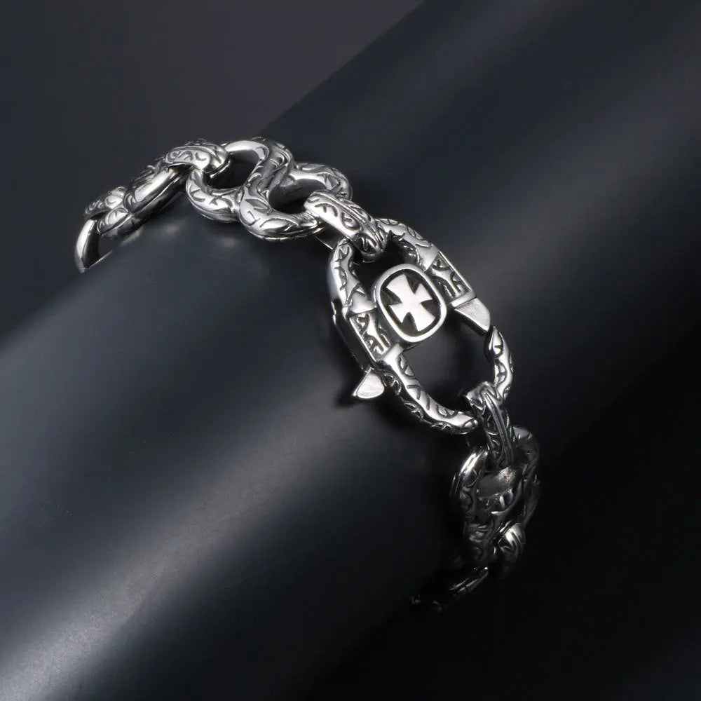 Infinity Chain Cross Stainless Steel Bracelet
