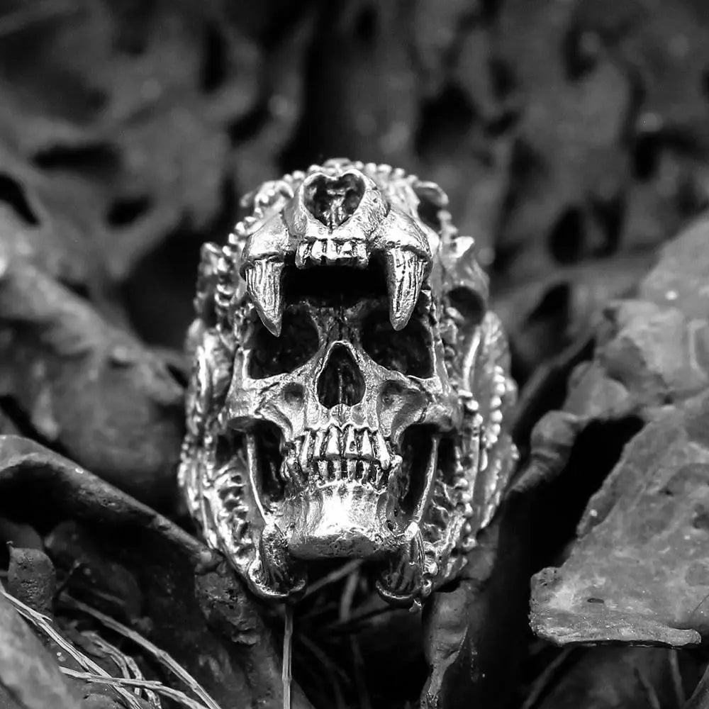 Jaguar Skull Stainless Steel Biker Ring