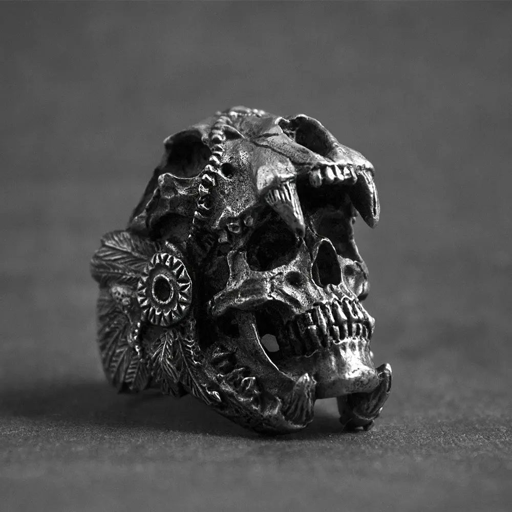 Jaguar Skull Stainless Steel Biker Ring