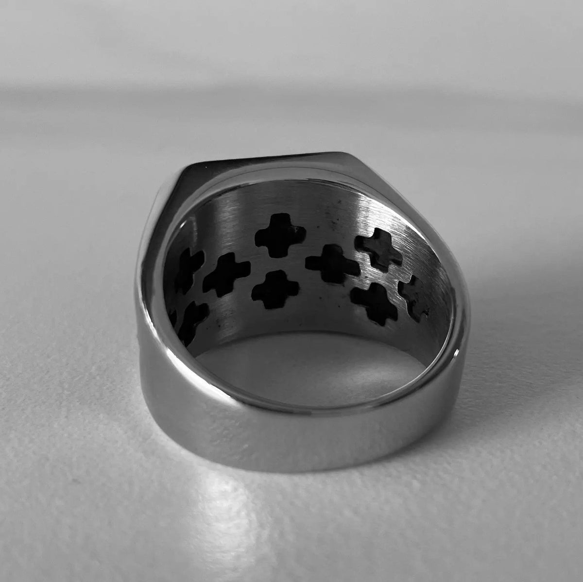 Jerusalem Cross Stainless Steel Ring