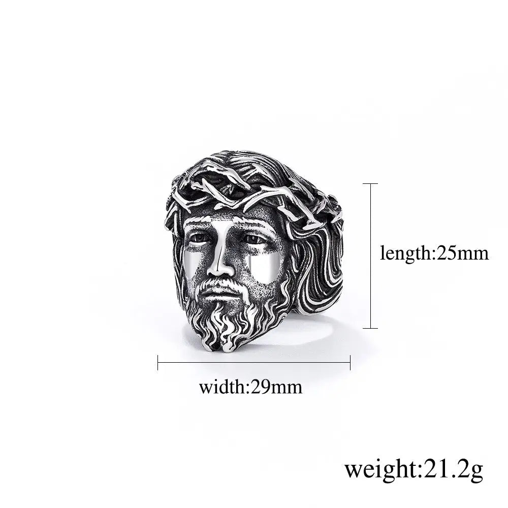 Jesus Crown of Thorns Stainless Steel Ring