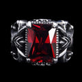 Knight Style Gemstone Inlaid Stainless Steel Ring