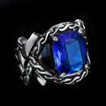 Knotted Stainless Steel Gemstone Ring