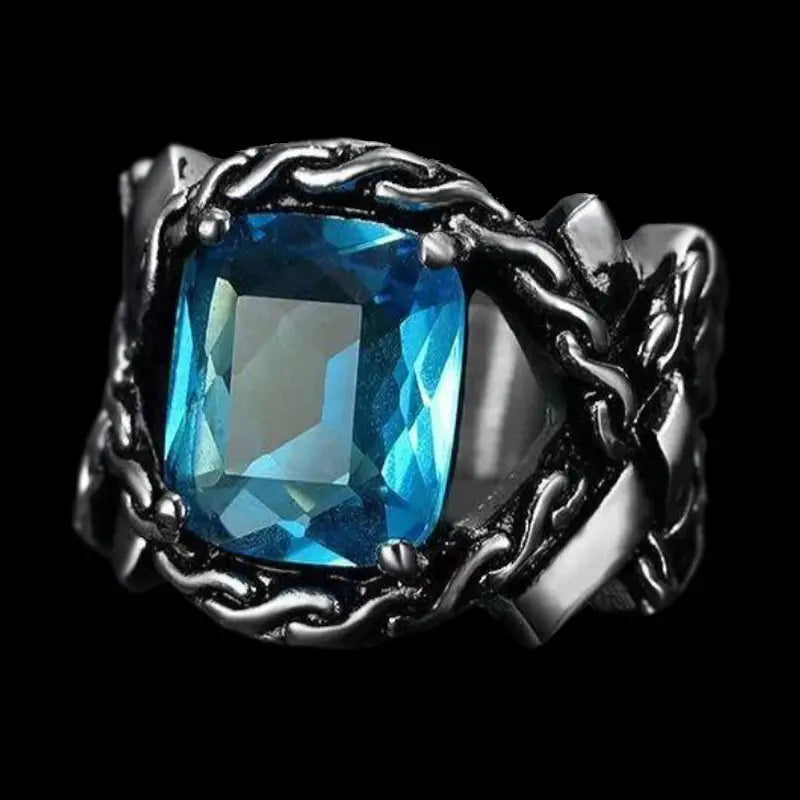 Knotted Stainless Steel Gemstone Ring