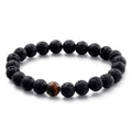 Lava Stone Round Bead Stretchable Bracelet