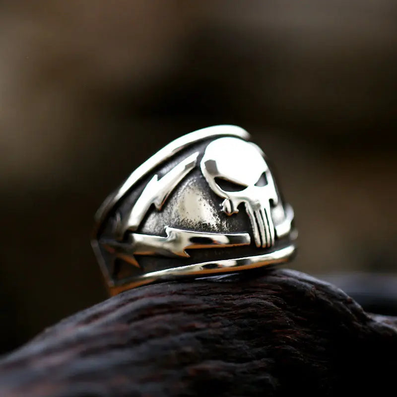 Lightning Punisher Stainless Steel Ring