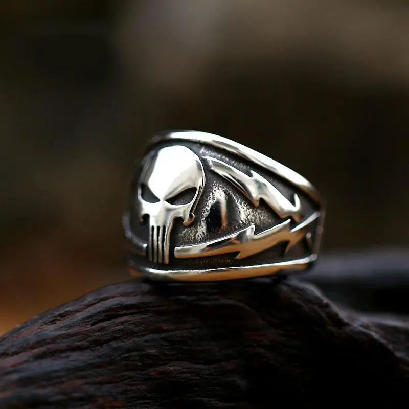 Lightning Punisher Stainless Steel Ring