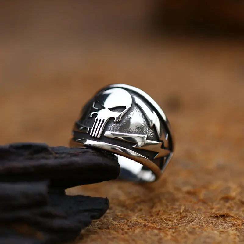 Lightning Punisher Stainless Steel Ring