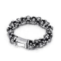 Linked Skulls Stainless Steel Bracelet
