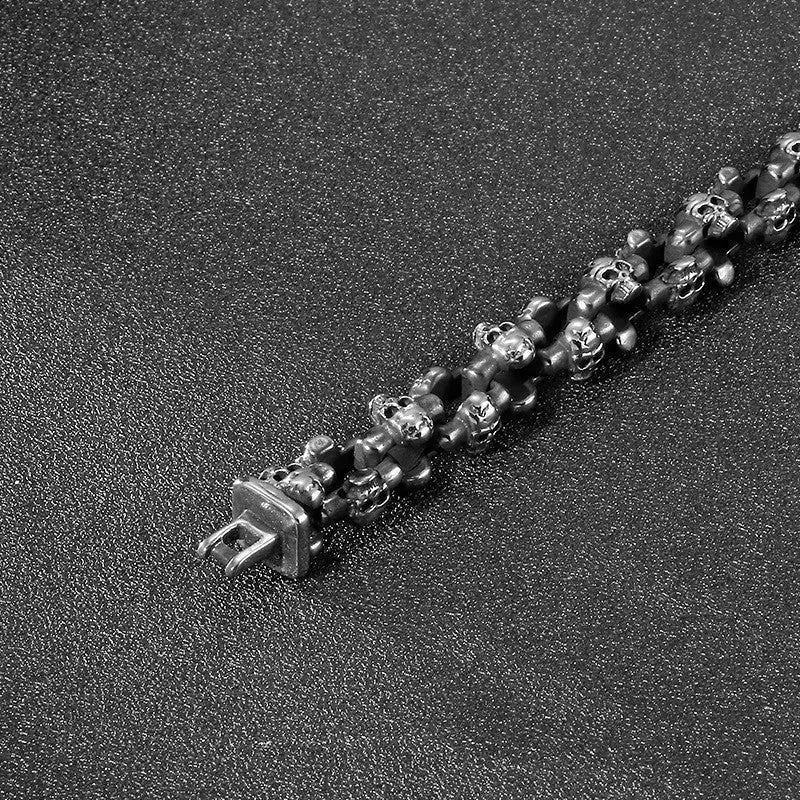 Linked Skulls Stainless Steel Bracelet