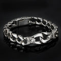 Locking With Stripe Stainless Steel Bracelet