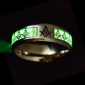 Luminous Masonic Stainless Steel Ring