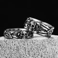 Lightning Skull Biker Band Ring