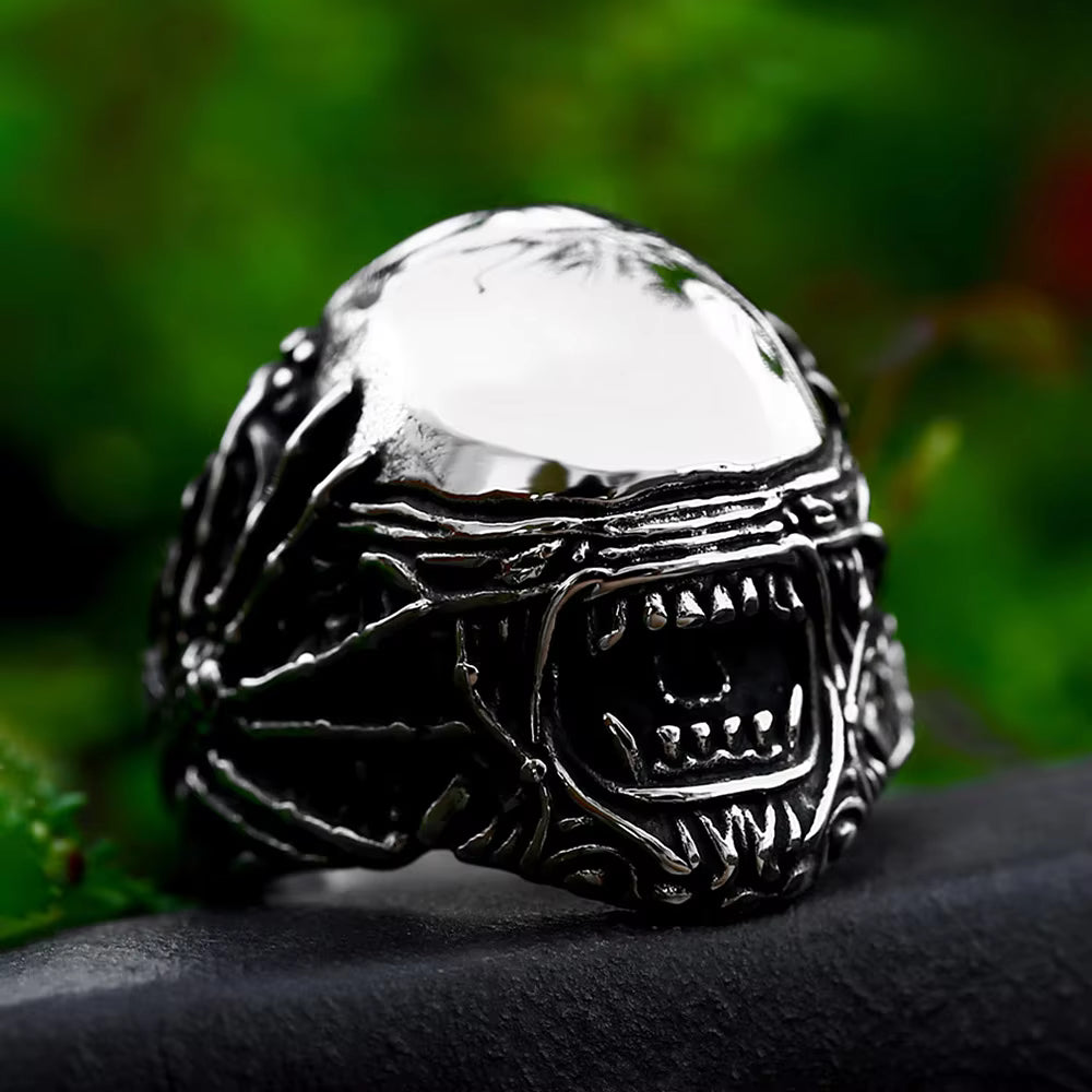 Sci-Fi Creature Skull Gothic Stainless Steel Ring