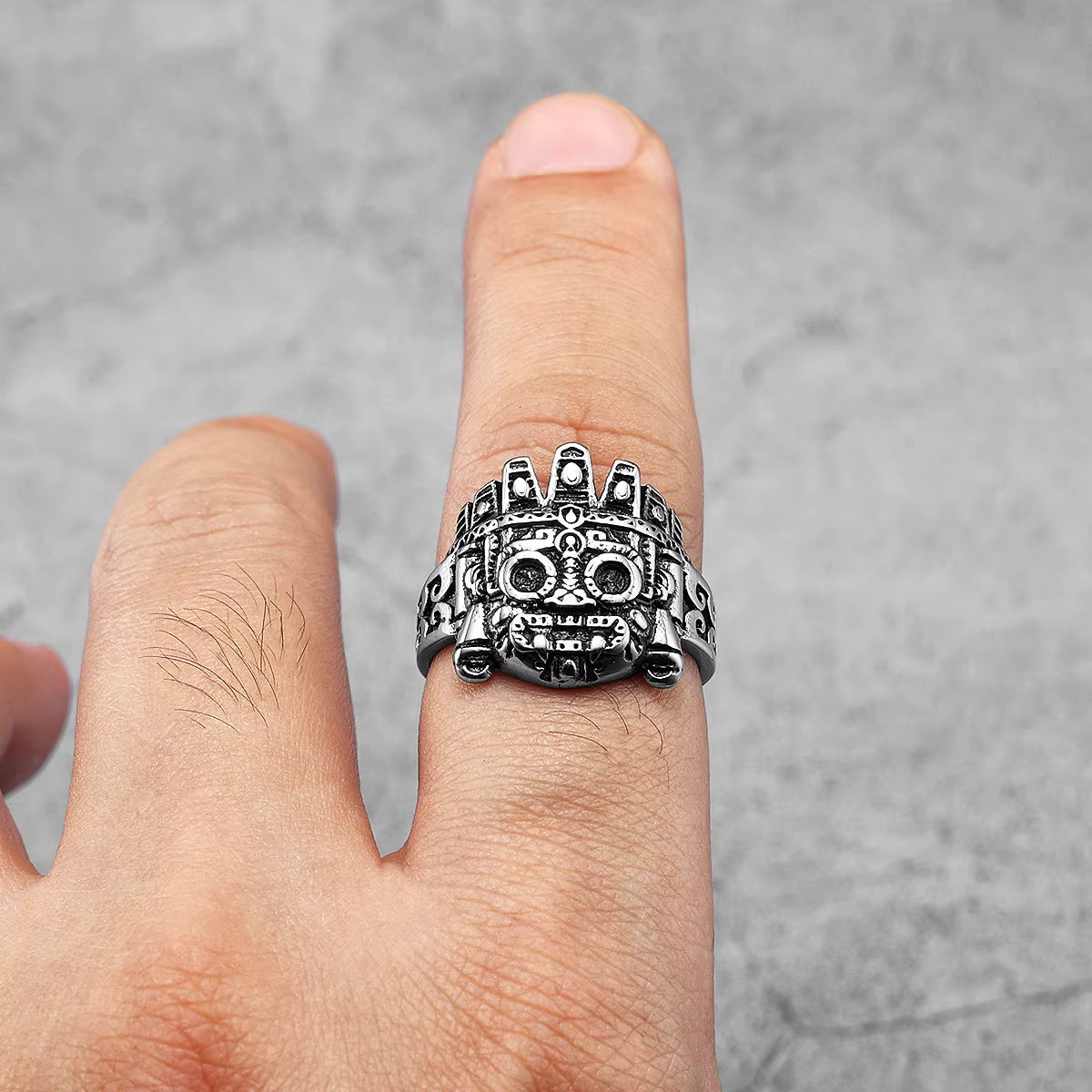 Aztec Totem Deity Ring