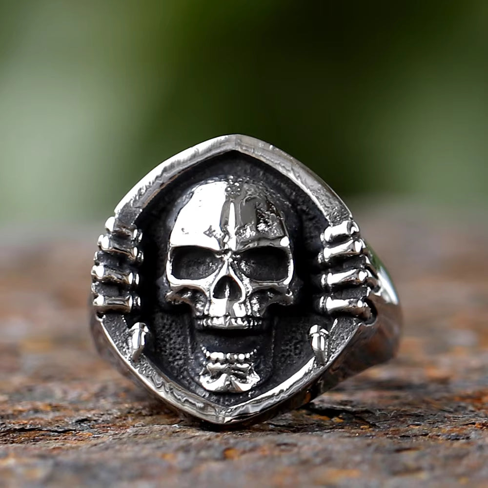 Shield Skull Claw Gothic Stainless Steel Ring