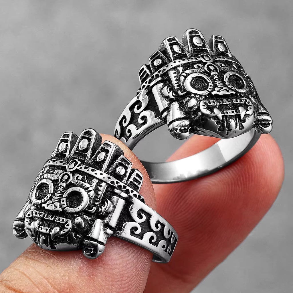 Aztec Totem Deity Ring
