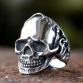 Eroded Rock Skull Gothic Stainless Steel Ring