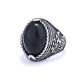 Majestic Eagle Gemstone Stainless Steel Ring