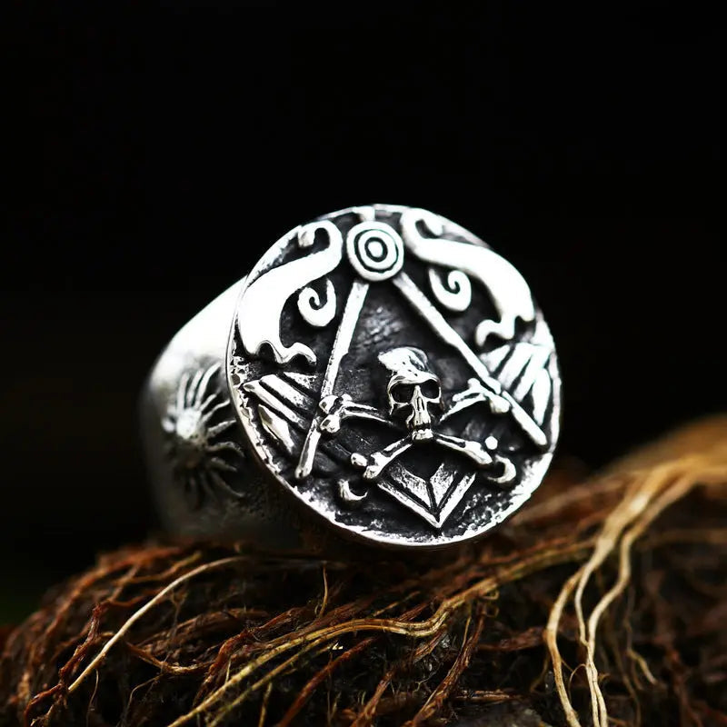 Masonic Skull Stainless Steel Ring
