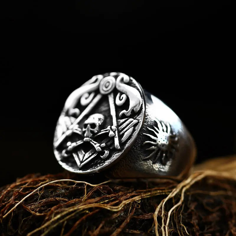 Masonic Skull Stainless Steel Ring