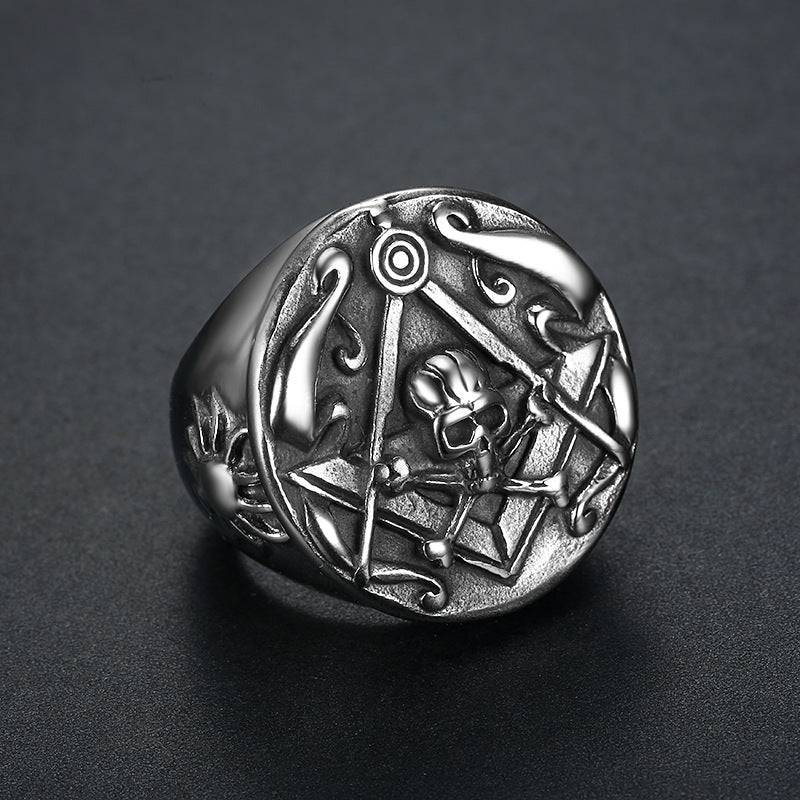 Masonic Skull Stainless Steel Ring