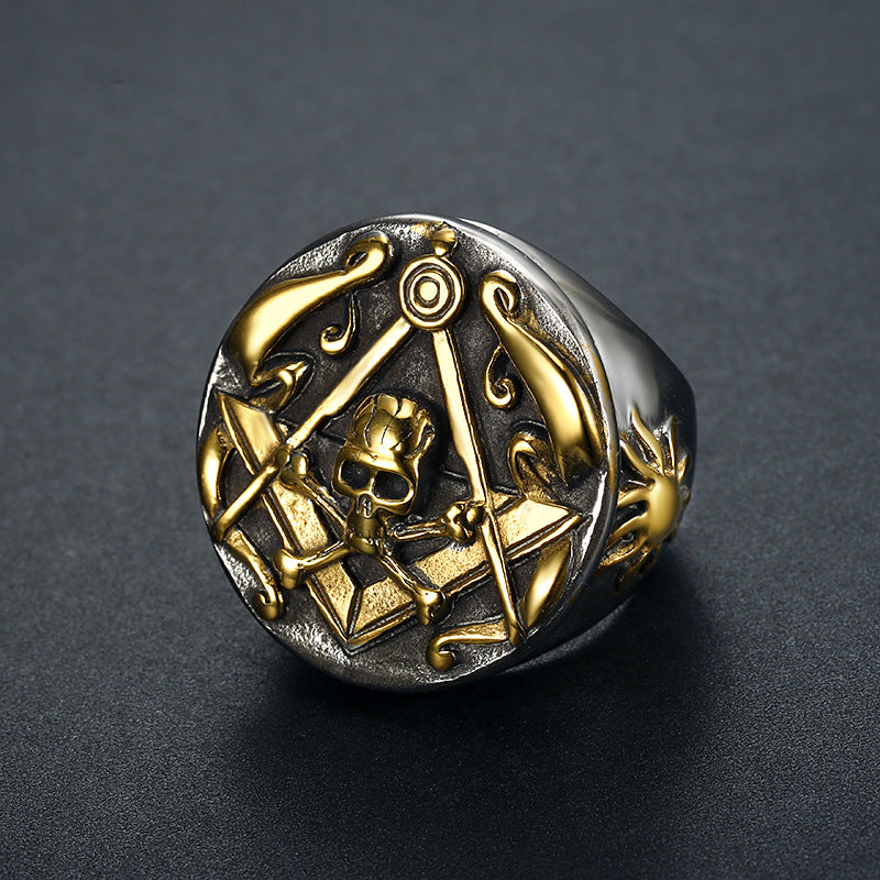 Masonic Skull Stainless Steel Ring